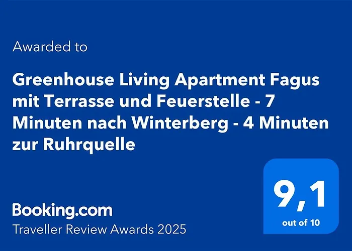 Greenhouse Living Fagus Mit Terrasse Und Feuerstelle - 6 Minuten Nach Winterberg - 4 Minuten Zur Ruhrquelle - Wandern - Mountainbike Fahren - Reisen Mit Hund & Geniessen Appartement